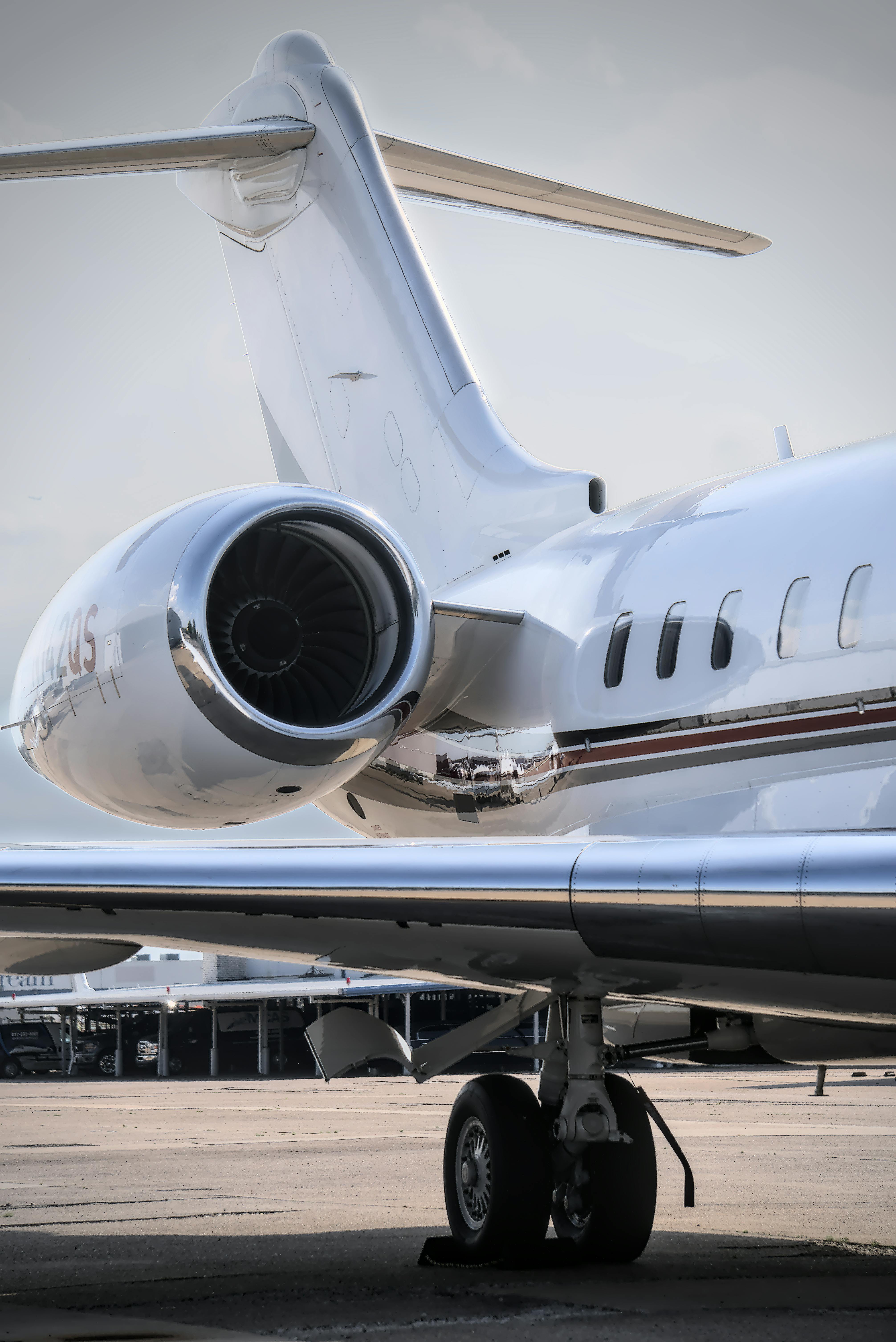 Private jet engine detail — TIA Luxury private aviation services